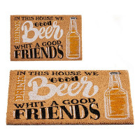 Doormat Beer & Friends Coconut (40 x 2 x 60 cm)