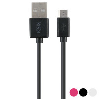 Data / Charger Cable with USB KSIX Micro USB 1 m Black