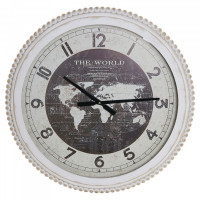 Wall Clock DKD Home Decor Crystal Iron World Map (60 x 6 x 60 cm)