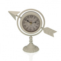 Table clock Complete arrow White Metal (23 x 16 x 8 cm)