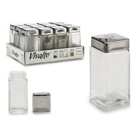 Salt Shaker with Lid Vivalto Crystal Transparent Metal (120 ml) (120 ml)