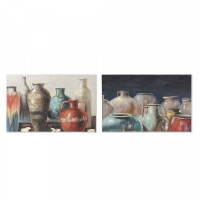 Painting DKD Home Decor Canvas Vase (2 pcs) (90 x 2.7 x 60 cm)