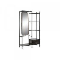 Shelves DKD Home Decor Black Metal Mirror (100 x 35 x 185 cm)