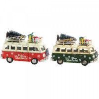 Vehicle DKD Home Decor Decoration Christmas Van (2 pcs) (17 x 7 x 10.5 cm)