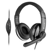 Headphones with Microphone NGS VOX800USB Black