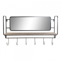 Wall mounted coat hanger DKD Home Decor Metal Mirror MDF Wood (71.5 x 16 x 42 cm)