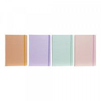 Notebook DKD Home Decor Yellow Pink Mint Lilac (14.5 x 1.5 x 21 cm)