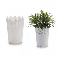 Plant pot White Plastic (9 x 11,8 x 9 cm)
