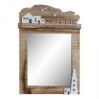Wall mirror DKD Home Decor Beach Wood (34 x 3 x 51 cm)