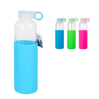 Water bottle Bewinner Glass Case Silicone (600 ml)