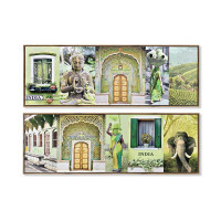 Painting DKD Home Decor Indian Woman Lacquered (2 pcs) (120 x 2 x 40 cm)