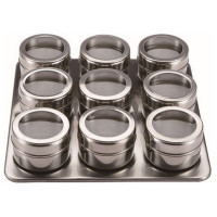 Set of Magnetic Spice Racks Masterpro Stainless steel Silver 23 x 23 x 5 cm (10 pcs)