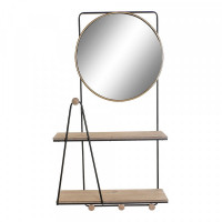 Wall mounted coat hanger DKD Home Decor Metal Mirror MDF Wood Loft (48.5 x 19 x 91.5 cm)