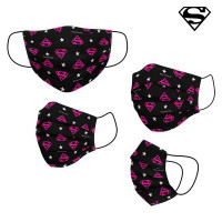 Hygienic Reusable Fabric Mask DC SUPERHERO Girls Children's Black
