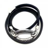 Ladies'Bracelet Panarea BR3GN Black Silver (52 cm)