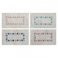Carpet DKD Home Decor Blue Orange Cotton (4 pcs) (70 x 40 x 1 cm)