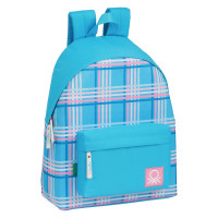 School Bag Benetton Tartan Blue Multicolour