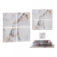 Painting Canvas Marble White (4 Pieces)