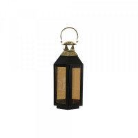 Lantern DKD Home Decor Black Crystal Iron Golden (22 x 20 x 46 cm)