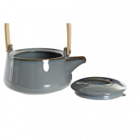 Teapot DKD Home Decor Grey Bamboo Porcelain (1 L)