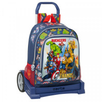 School Rucksack with Wheels Evolution The Avengers Heroes VS Thanos Multicolour Navy Blue