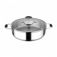 Casserole with glass lid Masterpro 4,5 L Stainless steel Silver (Ø 28 cm)