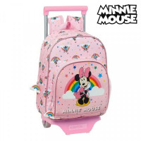 School Rucksack with Wheels 0.85 Minnie Mouse Rainbow (28 x 10 x 67 cm)