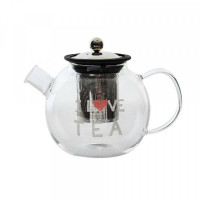 Teapot DKD Home Decor Transparent Stainless steel Borosilicate Glass (1 L)