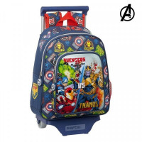 School Rucksack with Wheels The Avengers Heroes Vs. Thanos Navy Blue