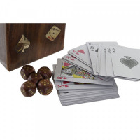 Card Game DKD Home Decor Sheesham Cardboard Rosewood (3 pcs) (10.5 x 4 x 11.5 cm)