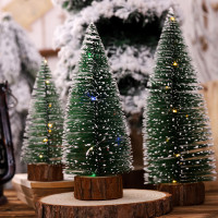 Christmas Tree Ornament Pine Needle Tree With Lights Party Table Desktop Christmas Decorations for Home Gift Christmas Present