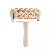 Push-Style Christmas Printed Embossing Rolling Pin Cookie Dough Stick Tool Baking Noodle Cake Engraved Roller 
