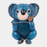 Unisex Genuine Leather Casual Cute Outdoor Cartoon Animal Koala Shape Small Coin Bag Wallet