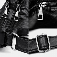 Women PU Leather Large Capacity Multi-pocket Anti-theft Retro Casual Crossbody Bags Shoulder Bag