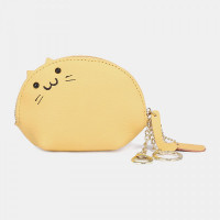 Women Genuine Leather Casual Cute Animal Cat Pattern Mini Hanging Coin Bag Storage Bag