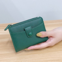 Women PU Leather Bifold Hasp Solid Color Multifuntion Folding Wallet Card Holder Clutch Wallets Coin Wallet