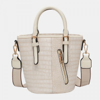 Women PU Leather Alligator Pattern Stitching Casual Fashion Handbag Crossbody Bag