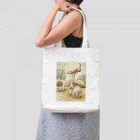 Women Polyester  Cartoon Mushroom Pattern Print Handbag Shoulder Bag Tote