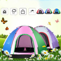 1-6 People Outdoor Camping Tent Tourist 4 Seasons Family Travel Beach Camp Tent Easy Open Garden Sunscreen Tent