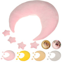 Newborn Baby Photography Props Moon Shaped Pillows Baby Photo Shoot Accessories with Stars Full-moon Baby Stuff