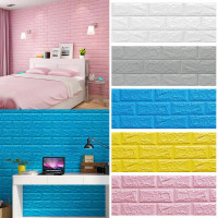 3D Brick DIY Wall Sticker Self-adhesive Waterproof Panels Wallpaper Decal 3D Brick Pattern Foam Wall Sticker for Home Decor