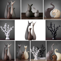 Nordic Creative Animal Handicraft Decoration Ornaments Living Room Porch TV Cabinet Desktop Animal Ceramic Furnishings