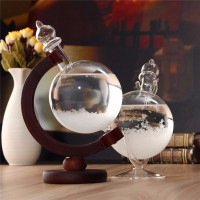 CAVEEN Desktop Weather Station Weather Predictor Transparent Ball Storm Glass Creative Globe-Shaped Storm Glass Bottle Home Decor