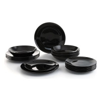 Tableware Quid (18 pcs) Black Stoneware