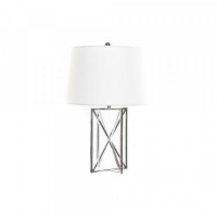Desk Lamp DKD Home Decor White Silver Polyester Metal 220 V 50 W