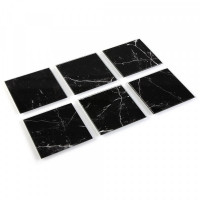 Coasters Marble Black Crystal (6 Pieces)
