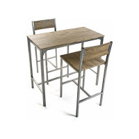 Table set with 2 chairs MDF Wood (45 x 87 x 89 cm)