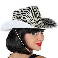 Cowboy Hat Zebra White Black 115204