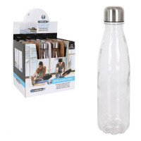 Water bottle Bewinner Glass Transparent 600 ml
