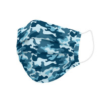 Hygienic Reusable Fabric Mask Adult Blue Camouflage